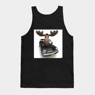 Cartoon Moose in a Car Tank Top